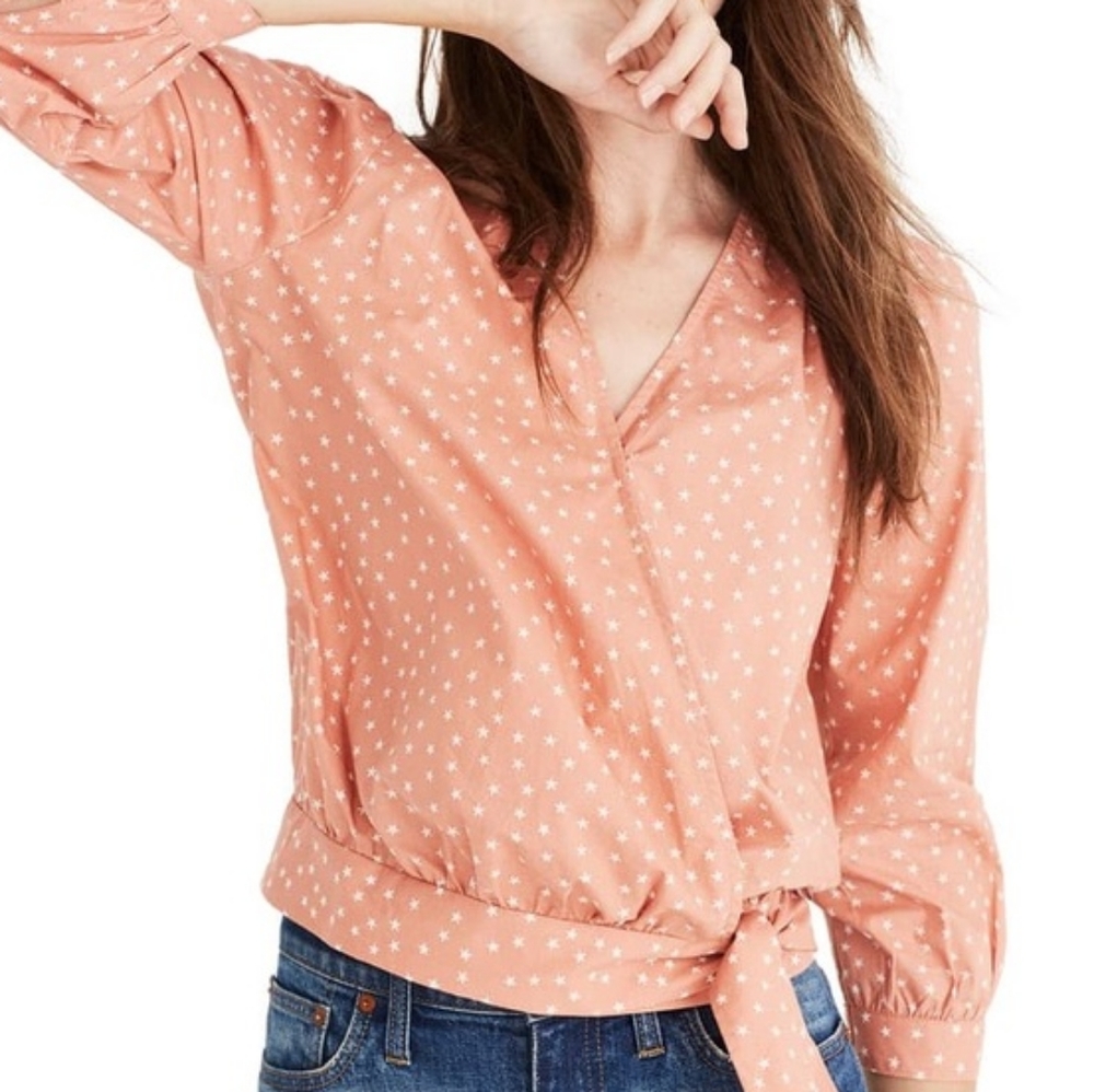 MADEWELL Wrap Top in Star Scatter Blush XS